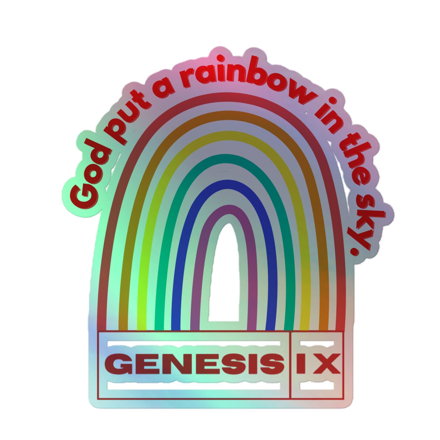 Rainbow in the Sky Holographic Stickers