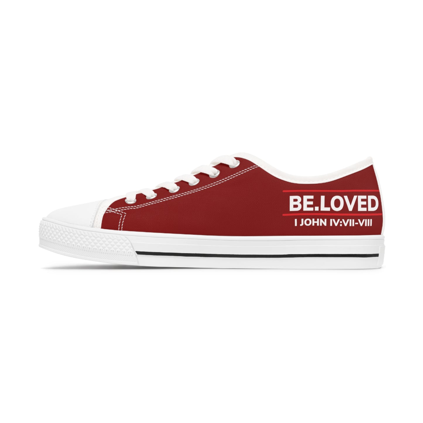 BE.LOVED Deep Red Women's Low Top Sneakers