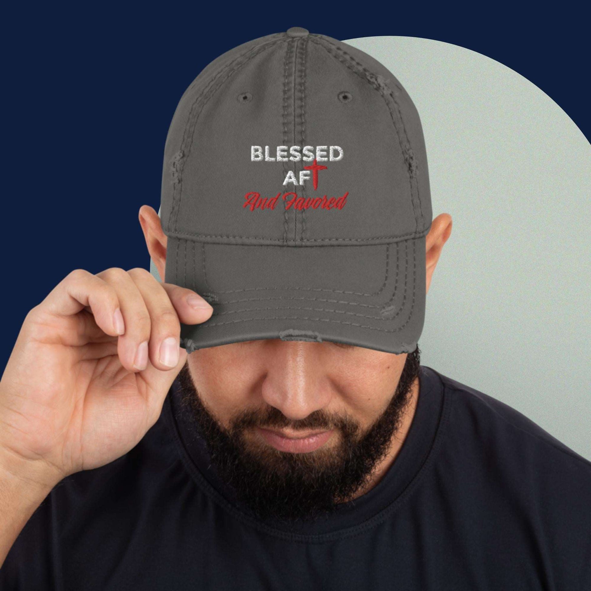 Blessed AF Distressed Dad Hat