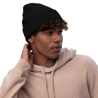BE.LOVED Black Edition Ribbed Knit Beanie